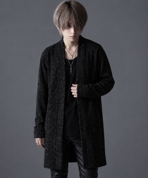 CavariA(キャバリア)の「『CavariA/キャバリア』汚しニットソーショールガウン(カーディガン/ボレロ・メンズ・ホワイト/グレー/ブラック・L/M/XL)」の9枚目の写真