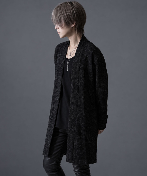 CavariA(キャバリア)の「『CavariA/キャバリア』汚しニットソーショールガウン(カーディガン/ボレロ・メンズ・ホワイト/グレー/ブラック・L/M/XL)」の10枚目の写真