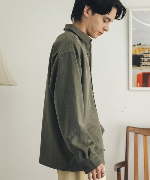 SENSE OF PLACE by URBAN RESEARCH(センスオブプレイスバイアーバンリサーチ)の「ストレッチヘリンボーンレギュラーカラーシャツ(シャツ/ブラウス・メンズ・ネイビー/ライトベージュ/カーキ・MEDIUM/LARGE)」の16枚目の写真