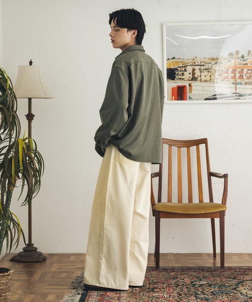 SENSE OF PLACE by URBAN RESEARCH(センスオブプレイスバイアーバンリサーチ)の「ストレッチヘリンボーンレギュラーカラーシャツ(シャツ/ブラウス・メンズ・ネイビー/ライトベージュ/カーキ・MEDIUM/LARGE)」の17枚目の写真