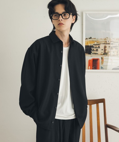SENSE OF PLACE by URBAN RESEARCH(センスオブプレイスバイアーバンリサーチ)の「ストレッチヘリンボーンレギュラーカラーシャツ(シャツ/ブラウス・メンズ・ネイビー/ライトベージュ/カーキ・MEDIUM/LARGE)」の21枚目の写真