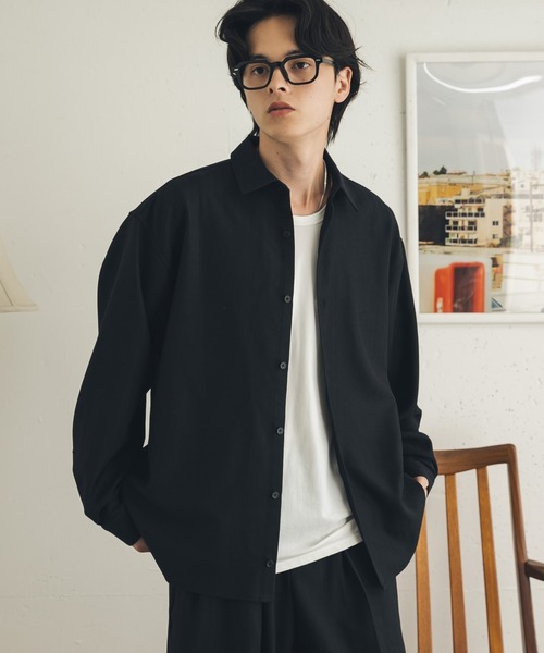 SENSE OF PLACE by URBAN RESEARCH(センスオブプレイスバイアーバンリサーチ)の「ストレッチヘリンボーンレギュラーカラーシャツ(シャツ/ブラウス・メンズ・ネイビー/ライトベージュ/カーキ・MEDIUM/LARGE)」の22枚目の写真