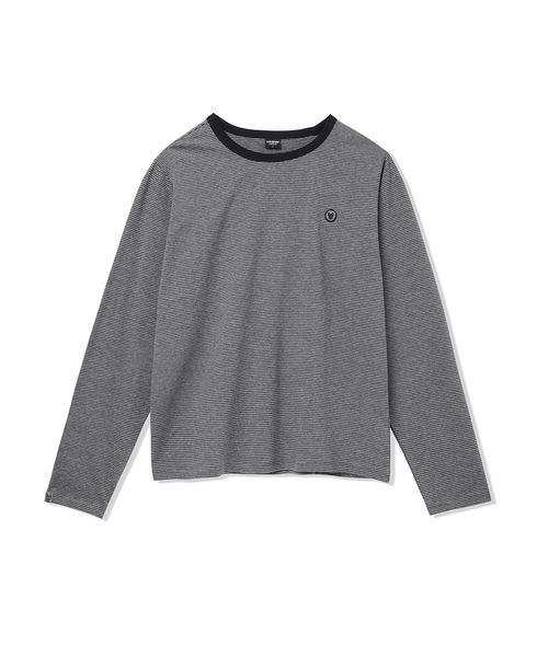 LIFE WORK(ライフワーク)の「レディース) リンガーラドック ワッペン 長袖 Tシャツ(Tシャツ/カットソー・レディース・ブラック/グレー/ホワイト/ブラック×ホワイト・X-SMALL/SMALL)」の4枚目の写真