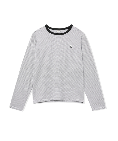 LIFE WORK(ライフワーク)の「レディース) リンガーラドック ワッペン 長袖 Tシャツ(Tシャツ/カットソー・レディース・ブラック/グレー/ホワイト/ブラック×ホワイト・X-SMALL/SMALL)」の2枚目の写真