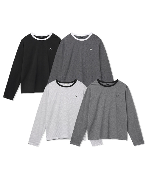 LIFE WORK(ライフワーク)の「レディース) リンガーラドック ワッペン 長袖 Tシャツ(Tシャツ/カットソー・レディース・ブラック/グレー/ホワイト/ブラック×ホワイト・X-SMALL/SMALL)」の5枚目の写真