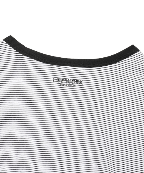 LIFE WORK(ライフワーク)の「レディース) リンガーラドック ワッペン 長袖 Tシャツ(Tシャツ/カットソー・レディース・ブラック/グレー/ホワイト/ブラック×ホワイト・X-SMALL/SMALL)」の7枚目の写真