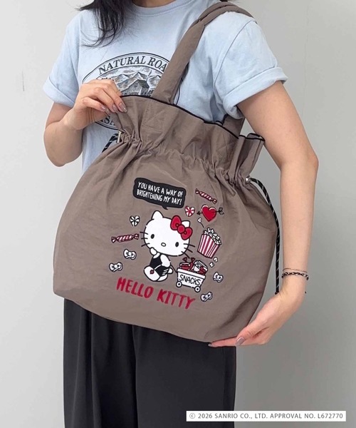 MONICA(モニカ)の「【MONICA×HELLO KITTY】パラコード巾着トート(トートバッグ・レディース・ブラック/アイボリー/グレイッシュベージュ・FREE)」の3枚目の写真