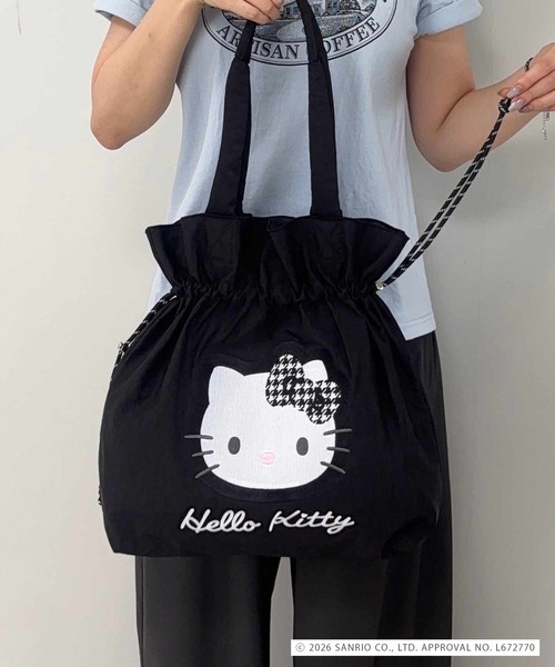 MONICA(モニカ)の「【MONICA×HELLO KITTY】パラコード巾着トート(トートバッグ・レディース・ブラック/アイボリー/グレイッシュベージュ・FREE)」の5枚目の写真