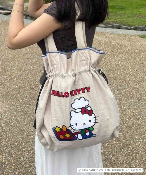 MONICA(モニカ)の「【MONICA×HELLO KITTY】パラコード巾着トート(トートバッグ・レディース・ブラック/アイボリー/グレイッシュベージュ・FREE)」の4枚目の写真