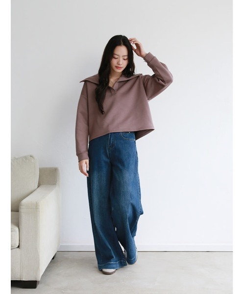 fifth（フィフス）の「【SETUP対応】ダンボールビッグカラープルオーバー（Tシャツ/カットソー・レディース・ブラウン/ブラック/グレイッシュベージュ・M）」の7枚目の写真