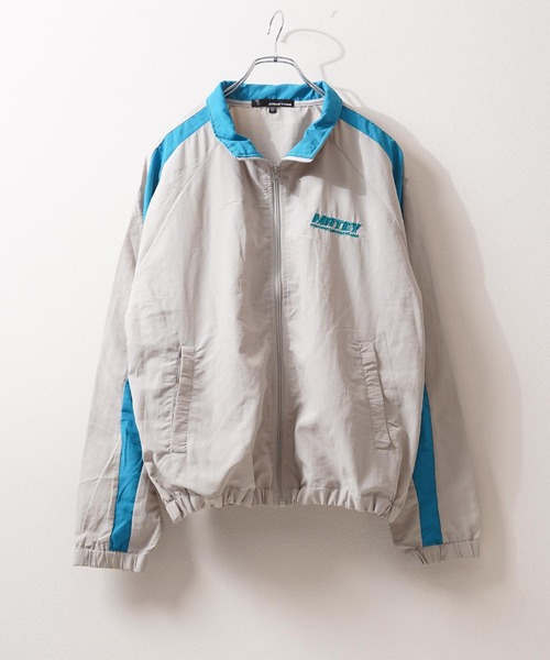 1111clothing(ワンフォークロージング)の「ウェーブ切替 ナイロンジャケット / Wave Switch Washed Nylon Track Jacket(ナイロンジャケット・メンズ・ブルー/サックスブルー/グレー・L/M)」の5枚目の写真