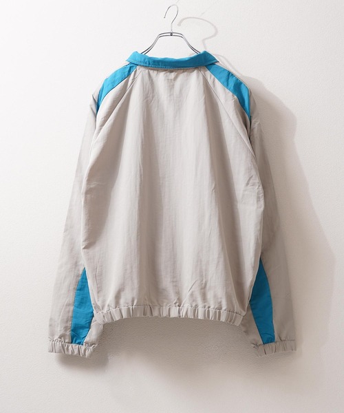 1111clothing(ワンフォークロージング)の「ウェーブ切替 ナイロンジャケット / Wave Switch Washed Nylon Track Jacket(ナイロンジャケット・メンズ・ブルー/サックスブルー/グレー・L/M)」の6枚目の写真