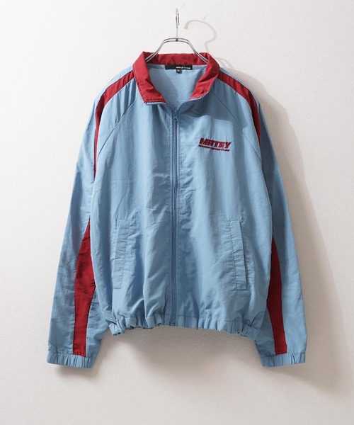1111clothing(ワンフォークロージング)の「ウェーブ切替 ナイロンジャケット / Wave Switch Washed Nylon Track Jacket(ナイロンジャケット・メンズ・ブルー/サックスブルー/グレー・L/M)」の13枚目の写真