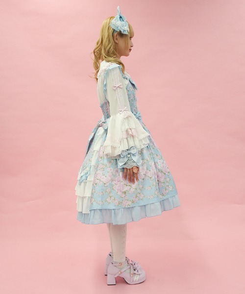 axes femme（アクシーズファム）の「ローズガーランドジャンスカ（ワンピース・レディース・ホワイト/ピンク/サックスブルー・MEDIUM）」の5枚目の写真