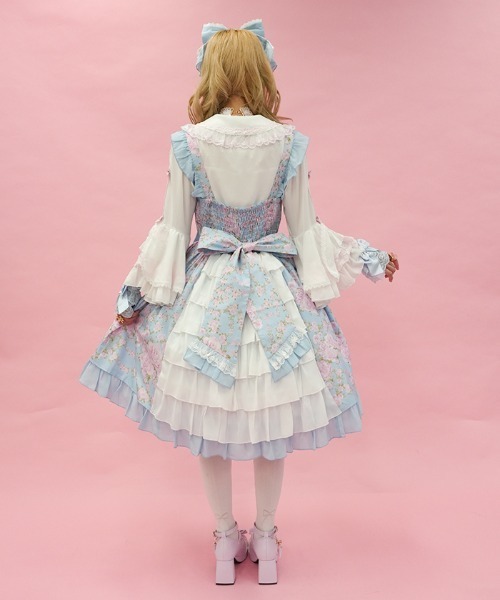 axes femme（アクシーズファム）の「ローズガーランドジャンスカ（ワンピース・レディース・ホワイト/ピンク/サックスブルー・MEDIUM）」の6枚目の写真