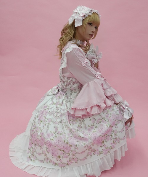 axes femme（アクシーズファム）の「ローズガーランドジャンスカ（ワンピース・レディース・ホワイト/ピンク/サックスブルー・MEDIUM）」の11枚目の写真