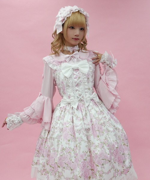 axes femme（アクシーズファム）の「ローズガーランドジャンスカ（ワンピース・レディース・ホワイト/ピンク/サックスブルー・MEDIUM）」の12枚目の写真