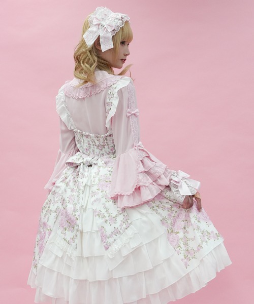axes femme（アクシーズファム）の「ローズガーランドジャンスカ（ワンピース・レディース・ホワイト/ピンク/サックスブルー・MEDIUM）」の13枚目の写真