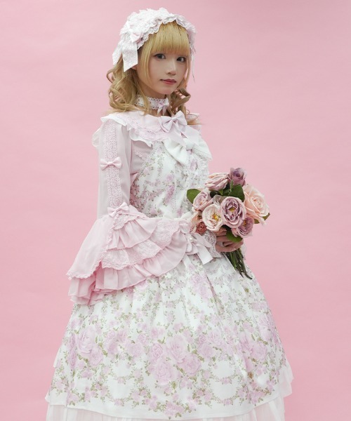 axes femme（アクシーズファム）の「ローズガーランドジャンスカ（ワンピース・レディース・ホワイト/ピンク/サックスブルー・MEDIUM）」の14枚目の写真