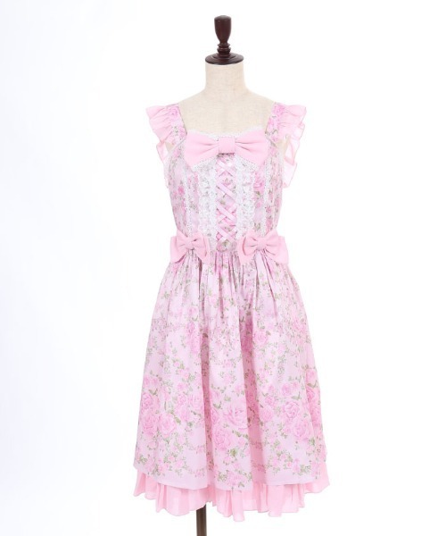 axes femme（アクシーズファム）の「ローズガーランドジャンスカ（ワンピース・レディース・ホワイト/ピンク/サックスブルー・MEDIUM）」の15枚目の写真