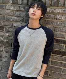 SIGNATURE（シグネチャ）の「クロップドラグラン長袖Tシャツ[ネイビー]（Tシャツ/カットソー）」