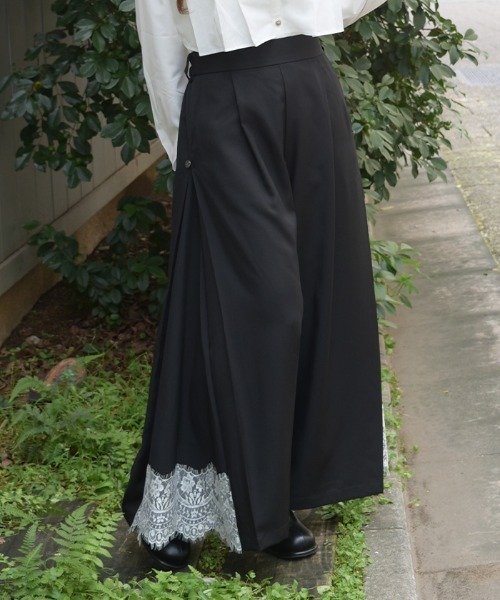 axes femme(アクシーズファム)の「裾レースサイド切替ワイドパンツ(その他パンツ・レディース・ブラウン/ブラック/ワイン・FREE)」の10枚目の写真