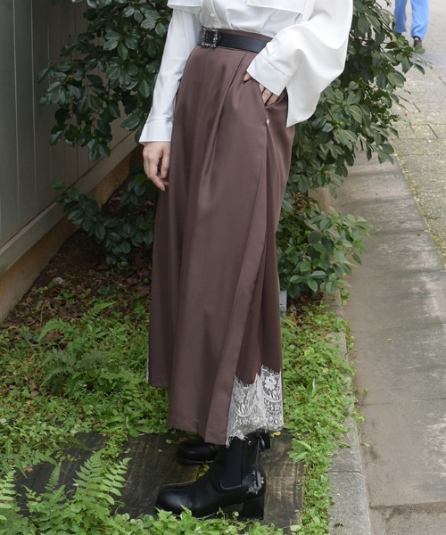 axes femme(アクシーズファム)の「裾レースサイド切替ワイドパンツ(その他パンツ・レディース・ブラウン/ブラック/ワイン・FREE)」の13枚目の写真