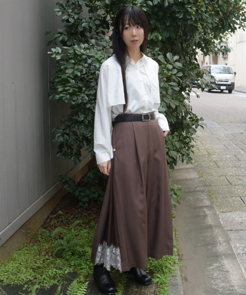 axes femme(アクシーズファム)の「裾レースサイド切替ワイドパンツ(その他パンツ・レディース・ブラウン/ブラック/ワイン・FREE)」の14枚目の写真