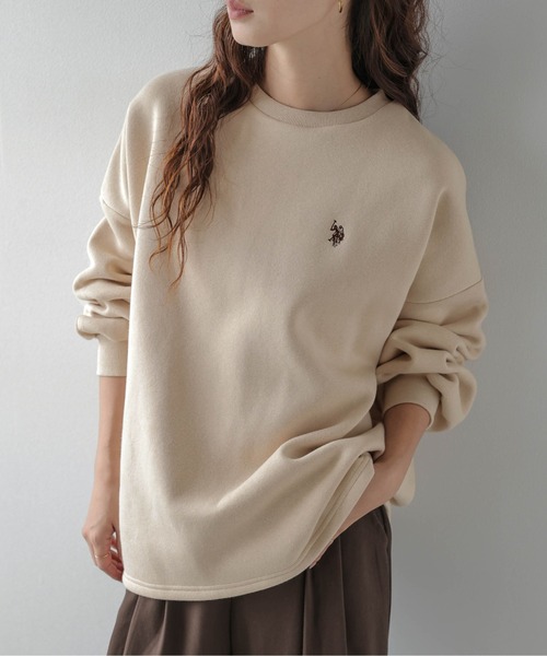 La-gemme(ラジェム)の「U.S. POLO ASSN. × La-gemme別注 ワンポイント刺繍裏起毛スウェット(スウェット・レディース・ブラック/モカ/チャコール/ベージュ/ネイビー/ブラウン/ライトグレー・フリー)」の6枚目の写真