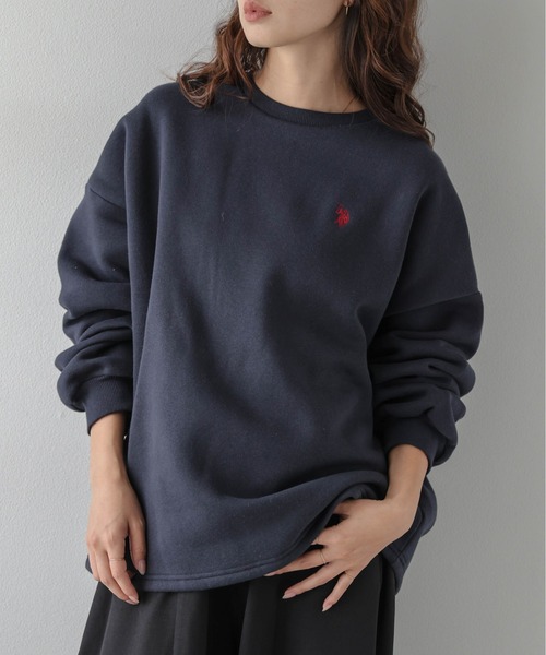 La-gemme(ラジェム)の「U.S. POLO ASSN. × La-gemme別注 ワンポイント刺繍裏起毛スウェット(スウェット・レディース・ブラック/モカ/チャコール/ベージュ/ネイビー/ブラウン/ライトグレー・フリー)」の7枚目の写真