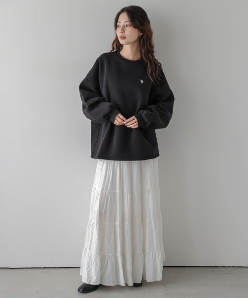 La-gemme(ラジェム)の「U.S. POLO ASSN. × La-gemme別注 ワンポイント刺繍裏起毛スウェット(スウェット・レディース・ブラック/モカ/チャコール/ベージュ/ネイビー/ブラウン/ライトグレー・フリー)」の8枚目の写真