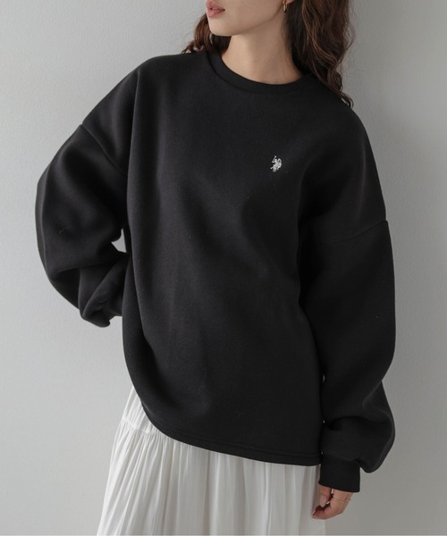 La-gemme(ラジェム)の「U.S. POLO ASSN. × La-gemme別注 ワンポイント刺繍裏起毛スウェット(スウェット・レディース・ブラック/モカ/チャコール/ベージュ/ネイビー/ブラウン/ライトグレー・フリー)」の10枚目の写真