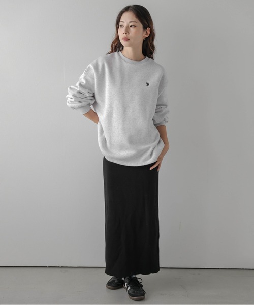 La-gemme(ラジェム)の「U.S. POLO ASSN. × La-gemme別注 ワンポイント刺繍裏起毛スウェット(スウェット・レディース・ブラック/モカ/チャコール/ベージュ/ネイビー/ブラウン/ライトグレー・フリー)」の11枚目の写真