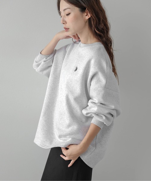 La-gemme(ラジェム)の「U.S. POLO ASSN. × La-gemme別注 ワンポイント刺繍裏起毛スウェット(スウェット・レディース・ブラック/モカ/チャコール/ベージュ/ネイビー/ブラウン/ライトグレー・フリー)」の12枚目の写真