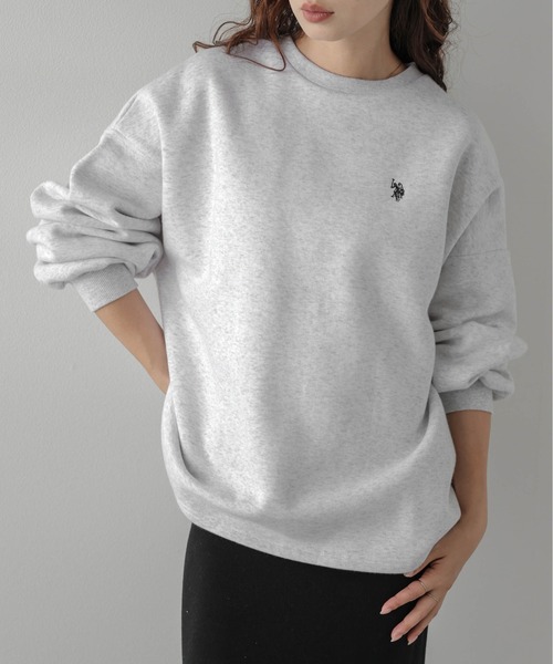 La-gemme(ラジェム)の「U.S. POLO ASSN. × La-gemme別注 ワンポイント刺繍裏起毛スウェット(スウェット・レディース・ブラック/モカ/チャコール/ベージュ/ネイビー/ブラウン/ライトグレー・フリー)」の13枚目の写真