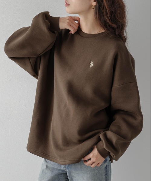 La-gemme(ラジェム)の「U.S. POLO ASSN. × La-gemme別注 ワンポイント刺繍裏起毛スウェット(スウェット・レディース・ブラック/モカ/チャコール/ベージュ/ネイビー/ブラウン/ライトグレー・フリー)」の19枚目の写真