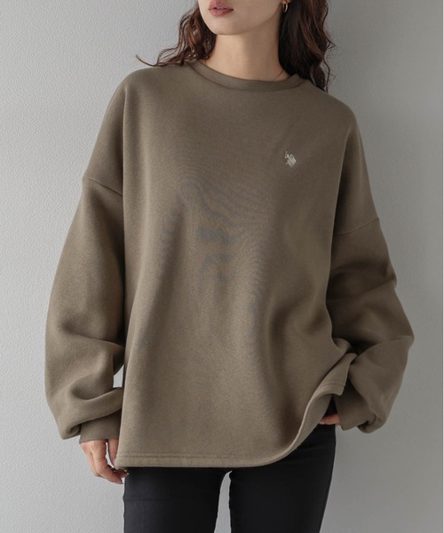 La-gemme(ラジェム)の「U.S. POLO ASSN. × La-gemme別注 ワンポイント刺繍裏起毛スウェット(スウェット・レディース・ブラック/モカ/チャコール/ベージュ/ネイビー/ブラウン/ライトグレー・フリー)」の20枚目の写真