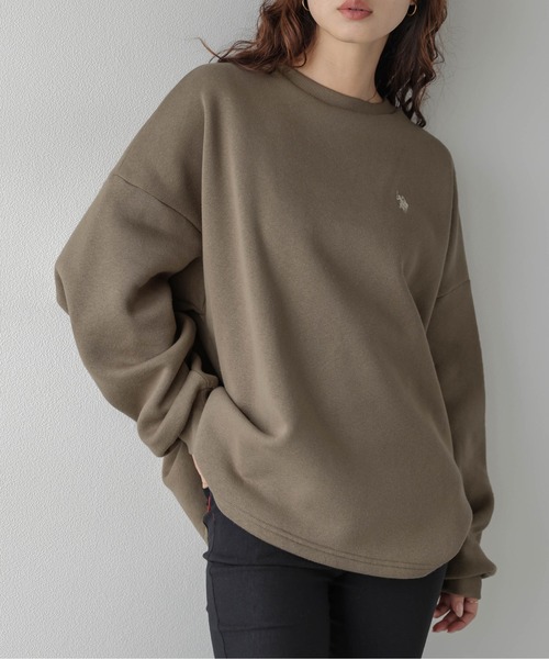 La-gemme(ラジェム)の「U.S. POLO ASSN. × La-gemme別注 ワンポイント刺繍裏起毛スウェット(スウェット・レディース・ブラック/モカ/チャコール/ベージュ/ネイビー/ブラウン/ライトグレー・フリー)」の22枚目の写真
