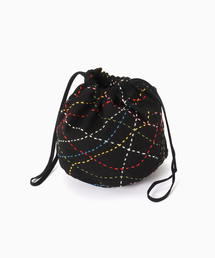 KUON（クオン）の「KUON / クオン Sashiko Kinchaku Pouch（クラッチバッグ）」