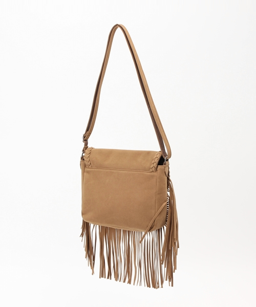 GUILD PRIME（ギルドプライム）の「【GUILD PRIME】WOMENS フェイクスエードフリンジバッグ（ショルダーバッグ・レディース・ベージュ/ブラウン・FREE）」の3枚目の写真