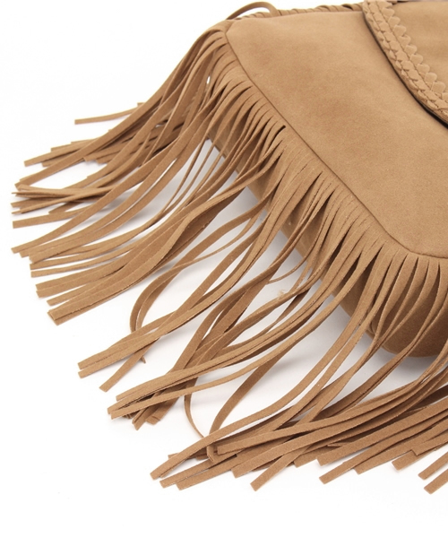 GUILD PRIME（ギルドプライム）の「【GUILD PRIME】WOMENS フェイクスエードフリンジバッグ（ショルダーバッグ・レディース・ベージュ/ブラウン・FREE）」の5枚目の写真