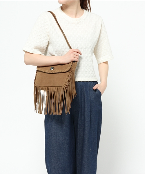 GUILD PRIME（ギルドプライム）の「【GUILD PRIME】WOMENS フェイクスエードフリンジバッグ（ショルダーバッグ・レディース・ベージュ/ブラウン・FREE）」の10枚目の写真