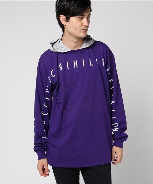 SPUT PERFORMANCE（スプットパフォーマンス）の「【SPUT PERFORMANCE】スプット パフォーマンス FLOC L/S TEE PARKA fridge限定（Tシャツ/カットソー・メンズ・ブラック/ピンク/グリーン/パープル・MEDIUM/LARGE/SMALL/X-LARGE）」の3枚目の写真