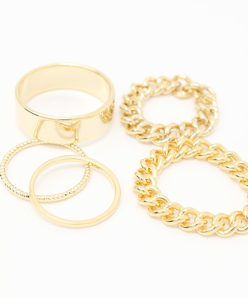 SMELLY(スメリー)の「SMELLY 5リングセット(リング・レディース・ゴールド・ONE)」の5枚目の写真