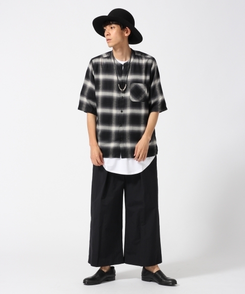 HARE(ハレ)の「チェックスキッパー5分袖(HARE)(シャツ/ブラウス・メンズ・オフホワイト/レッド/ブラック・MEDIUM/SMALL)」の8枚目の写真