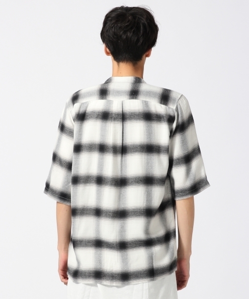 HARE(ハレ)の「チェックスキッパー5分袖(HARE)(シャツ/ブラウス・メンズ・オフホワイト/レッド/ブラック・MEDIUM/SMALL)」の5枚目の写真