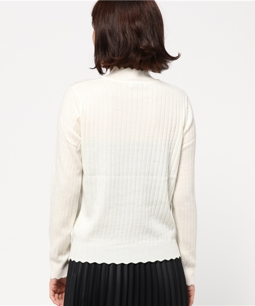 earth music&ecology（アースミュージックアンドエコロジー）の「【2016Autumn】スカラップハイネックニットプルオーバー（ニット/セーター・レディース・杢グレー/ネイビー/アイボリー/カーキ・SMALL/MEDIUM）」の7枚目の写真