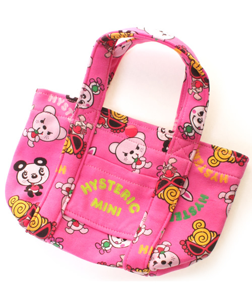 HYSTERIC MINI（ヒステリックミニ）の「CANDY MINI & PERORI トートBAG（トートバッグ・キッズ・オフホワイト/ブラック/ピンク・SMALL）」の3枚目の写真