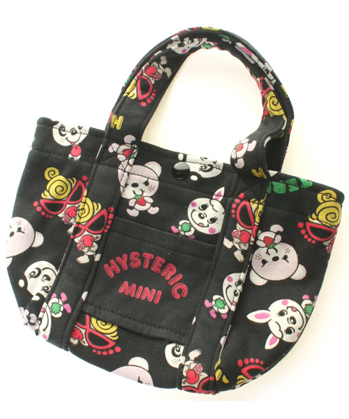 HYSTERIC MINI（ヒステリックミニ）の「CANDY MINI & PERORI トートBAG（トートバッグ・キッズ・オフホワイト/ブラック/ピンク・SMALL）」の2枚目の写真