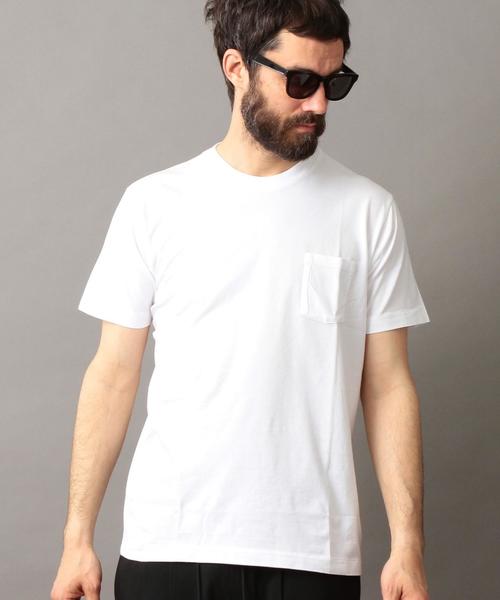 BEAUTY&YOUTH UNITED ARROWS(ビューティーアンドユースユナイテッドアローズ)の「BY チューブ 1ポケット Tシャツ-MADE IN JAPAN- :◆(Tシャツ/カットソー・メンズ・ネイビー/ホワイト/ライトブルー/グレー/シャーベット・X-LARGE/LARGE/MEDIUM/SMALL)」の2枚目の写真